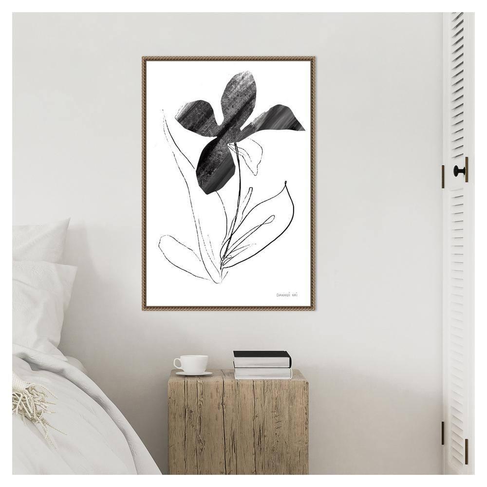 23"x33" Paradise Plants II by Danhui Nai Framed Canvas Wall Art Print Bronze - Amanti Art: Modern Style, Polystyrene Frame, Botanical Theme