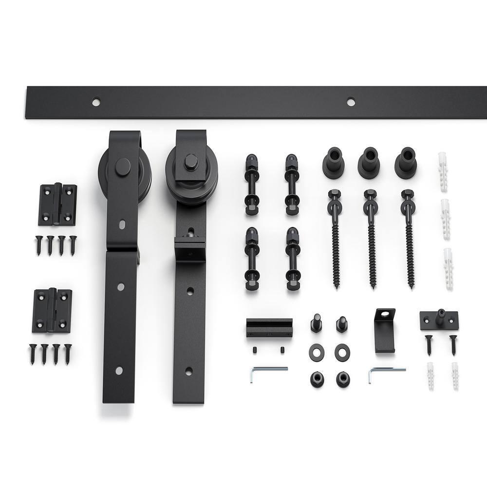 K Style Finished Solid Wood Bi-Fold Double Barn Door With Hardware Kit -Assembly Needed