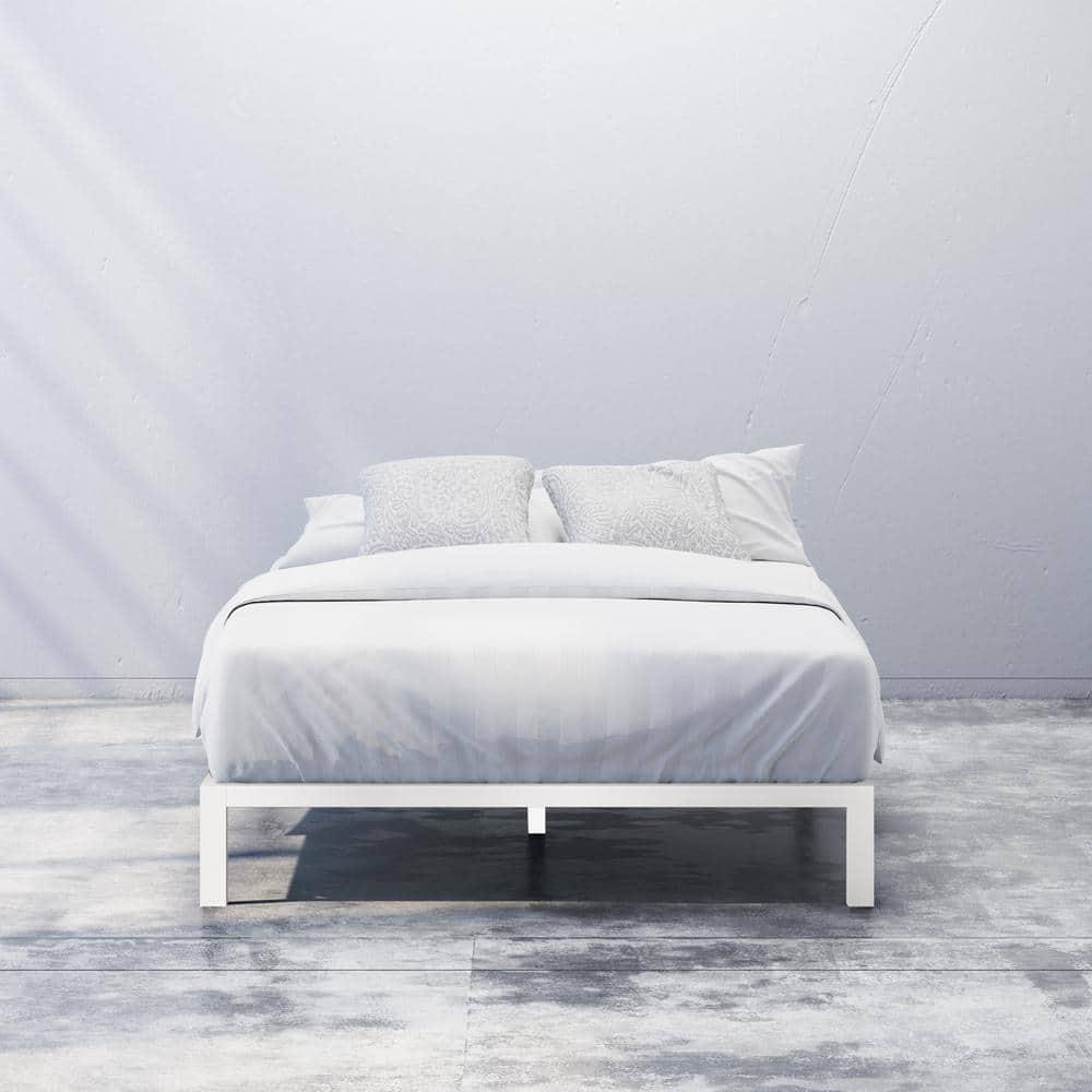 Twin Mia 14" Metal Platform Bed Frame White - Zinus: Steel Support, No Box Spring, Underbed Storage