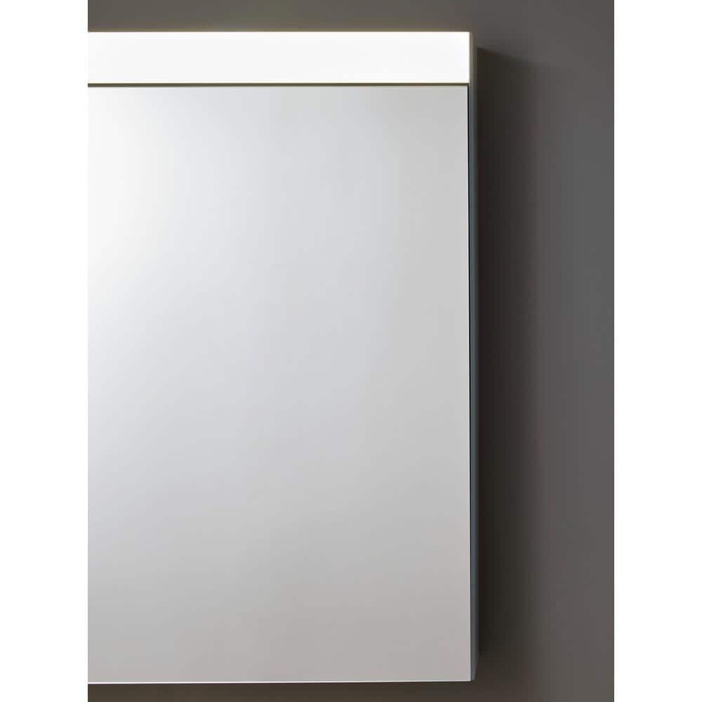 Surface Mount Frameless 1 Door Medicine Cabinet with 2 Shelves and LED Lighting