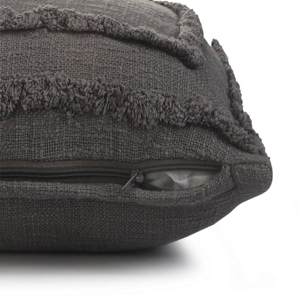Ox Bay Modern Tufted Solid Throw Pillow, 20" x 20", Gray
