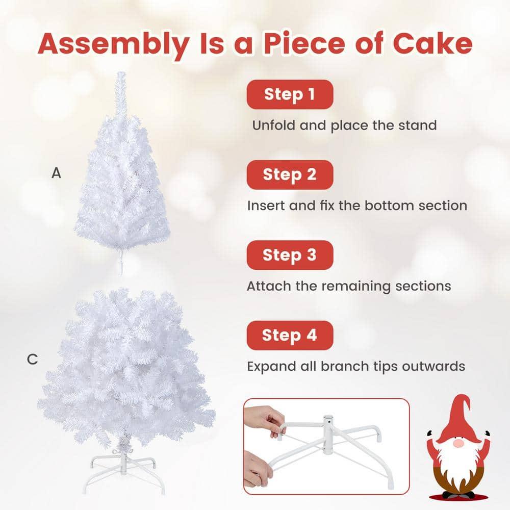 GVN Christmas Tree,Tree Christmas,Xmas Tree,5 ft White Artificial PVC Christmas Tree