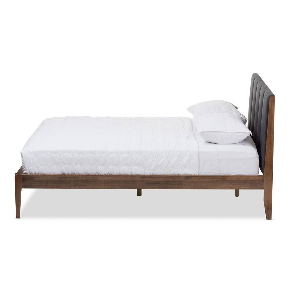 Baxton Studio Ember Mid-Century Platform Bed, Multiple Sizes, Multiple Colors