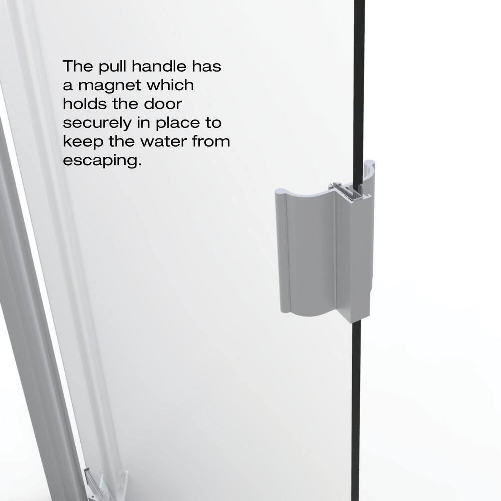 Armon 32.75" W x 66" H Pivot Semi-Frameless Shower Door