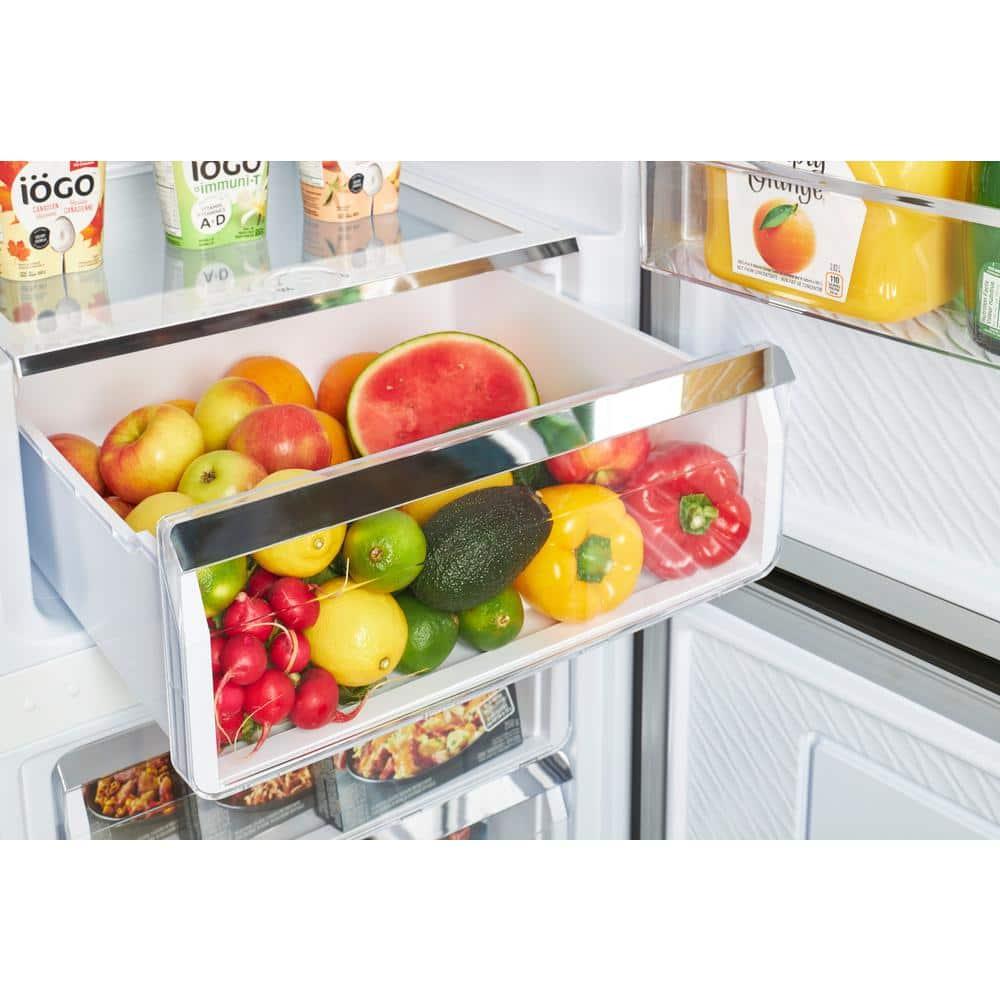 Unique Prestige 21.6" Frost Free 11.7 cu/ft Freestanding Bottom Freezer Refrigerator in Stainless Steel, ENERGY STAR Certified