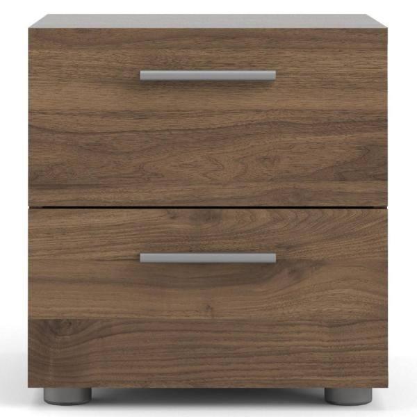 Tvilum Loft 2 Drawer Bedroom Nightstand for Adults, Walnut
