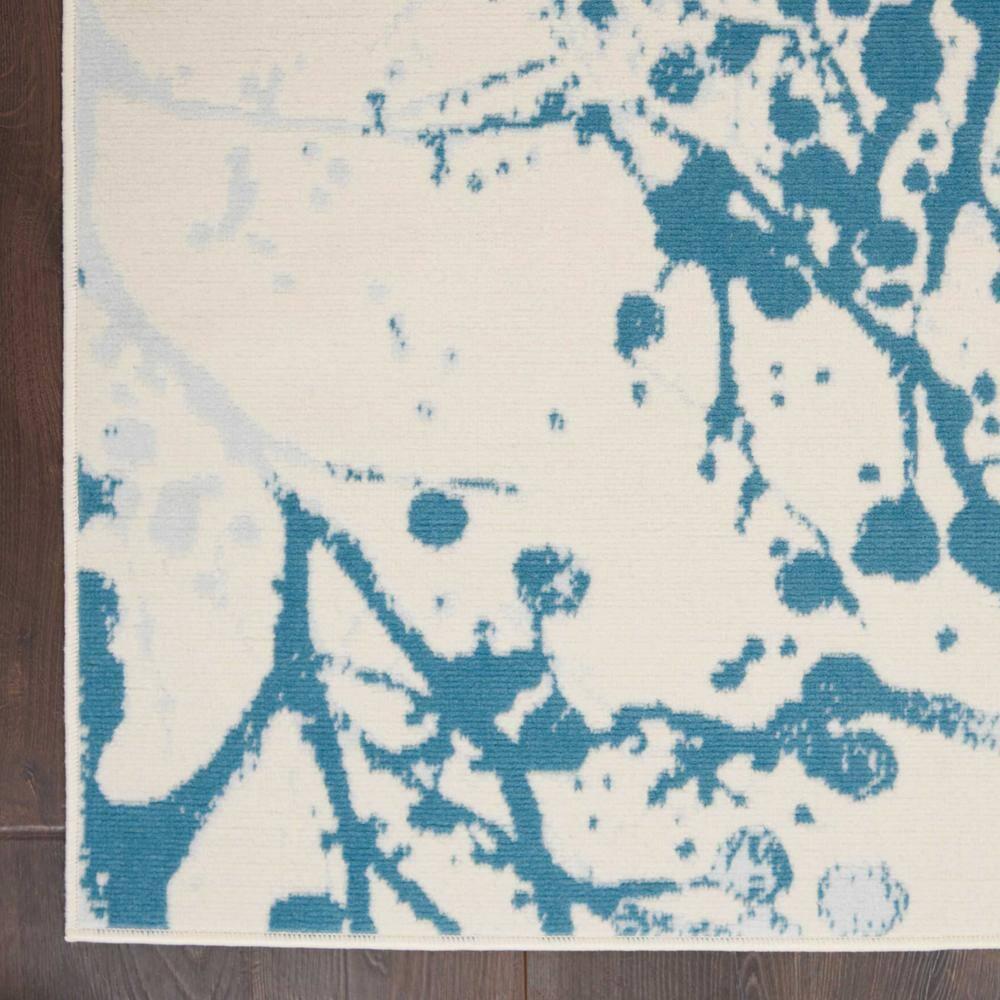 Nourison Jubilant 4' x 6' Ivory/Blue Area Rug Contemporary Artistic Abstract by Nourison