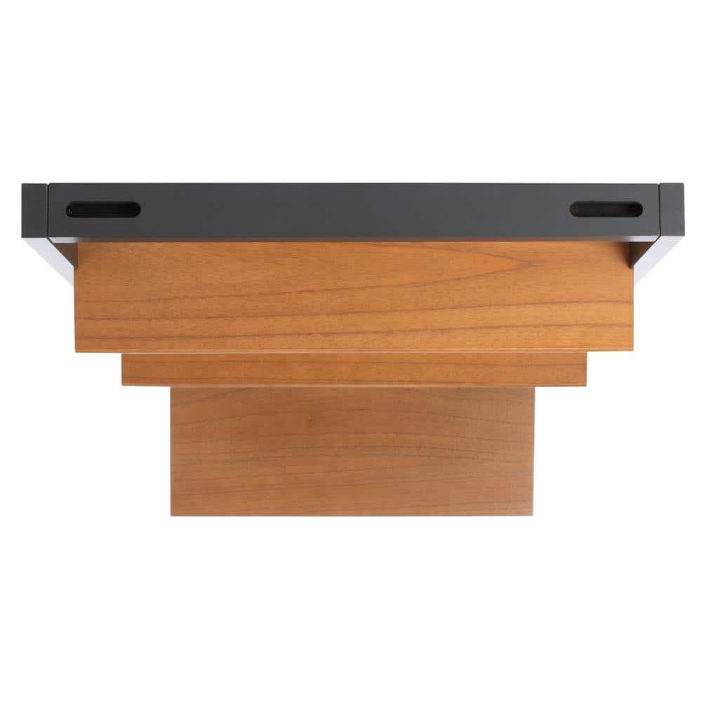 Kamy 2 Shelf Leaning Desk - Natural / Charcoal - Safavieh