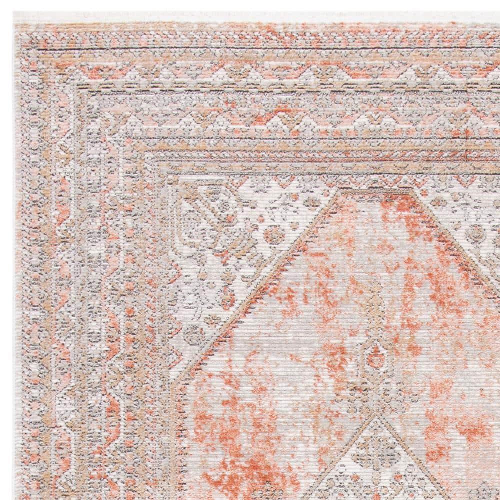 Shivan SHV725 Power Loomed Indoor Area Rug - Rose/Grey - 5'3"x7'6" - Safavieh