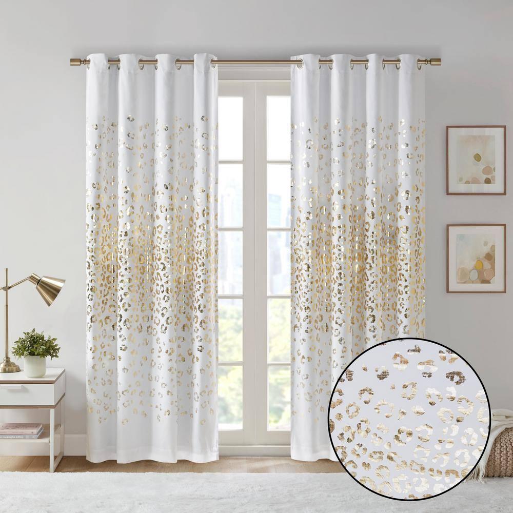 510 Design Lillie Grommet Top Metallic Animal Printed Total Blackout Singel Curtain