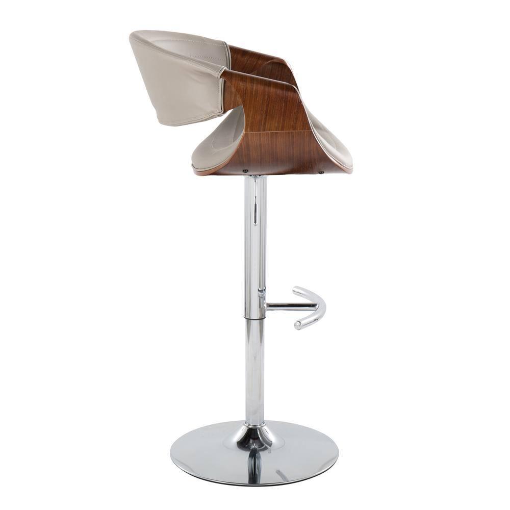 Swivel Upholstered Adjustable Height Counter Stool with Metal Frame