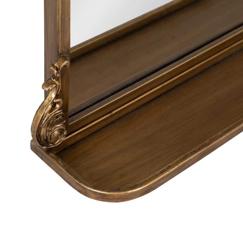 Kate and Laurel Arendahl Functional Mirror with Shelf - Gold, 21x32