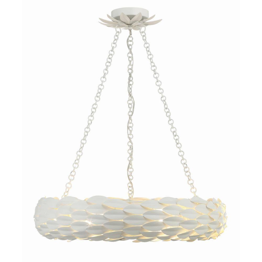 Crystorama Lighting Broche 6 - Light Pendant in  Matte White