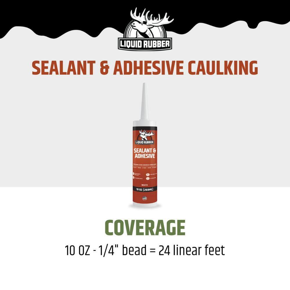 10.2 oz. White, Caulk - Hybrid Adhesive and Protective Sealant, Synthetic Rubber (1-Pack)