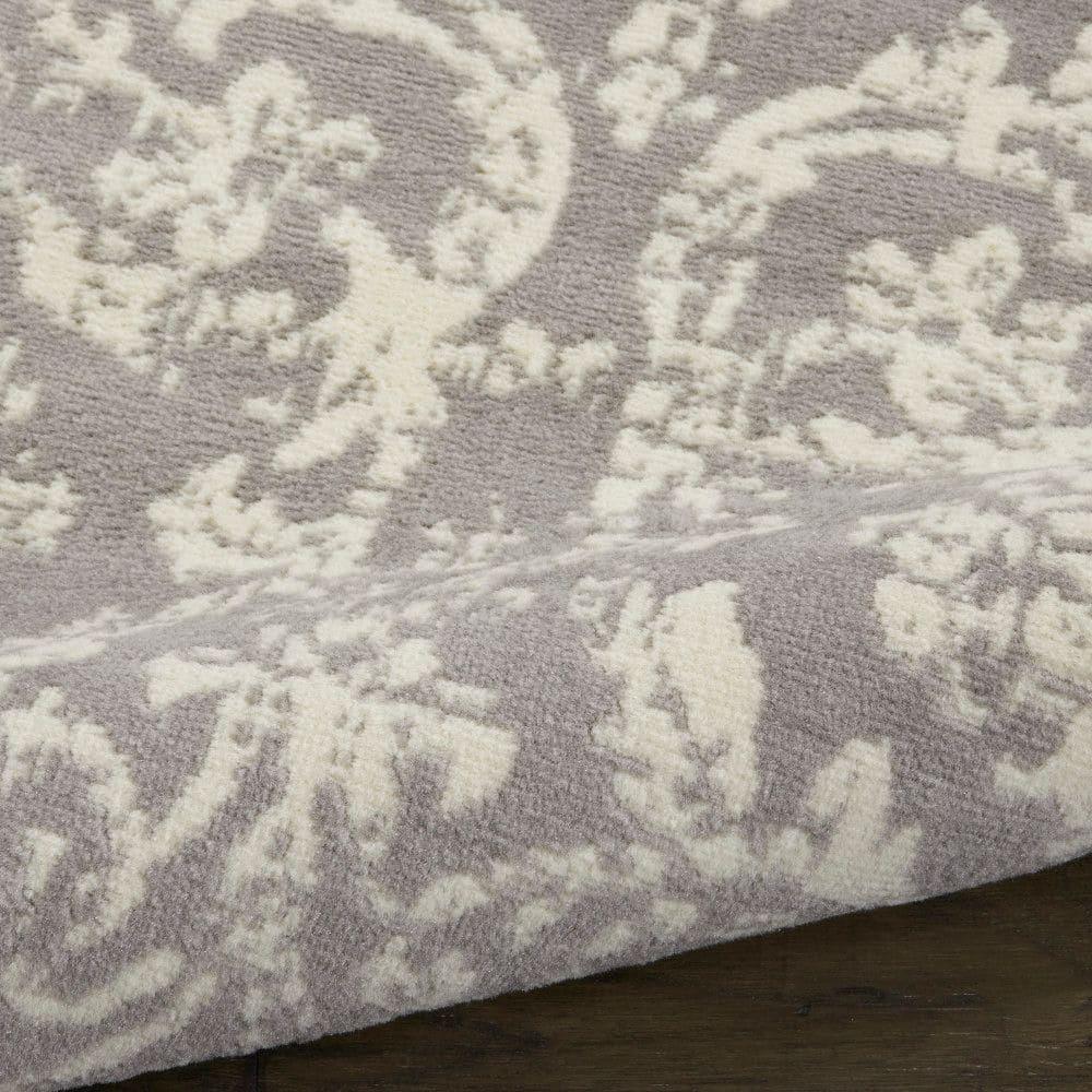 Nourison Jubilant 6' x 9' Grey Area Rug Farmhouse Vintage Damask by Nourison
