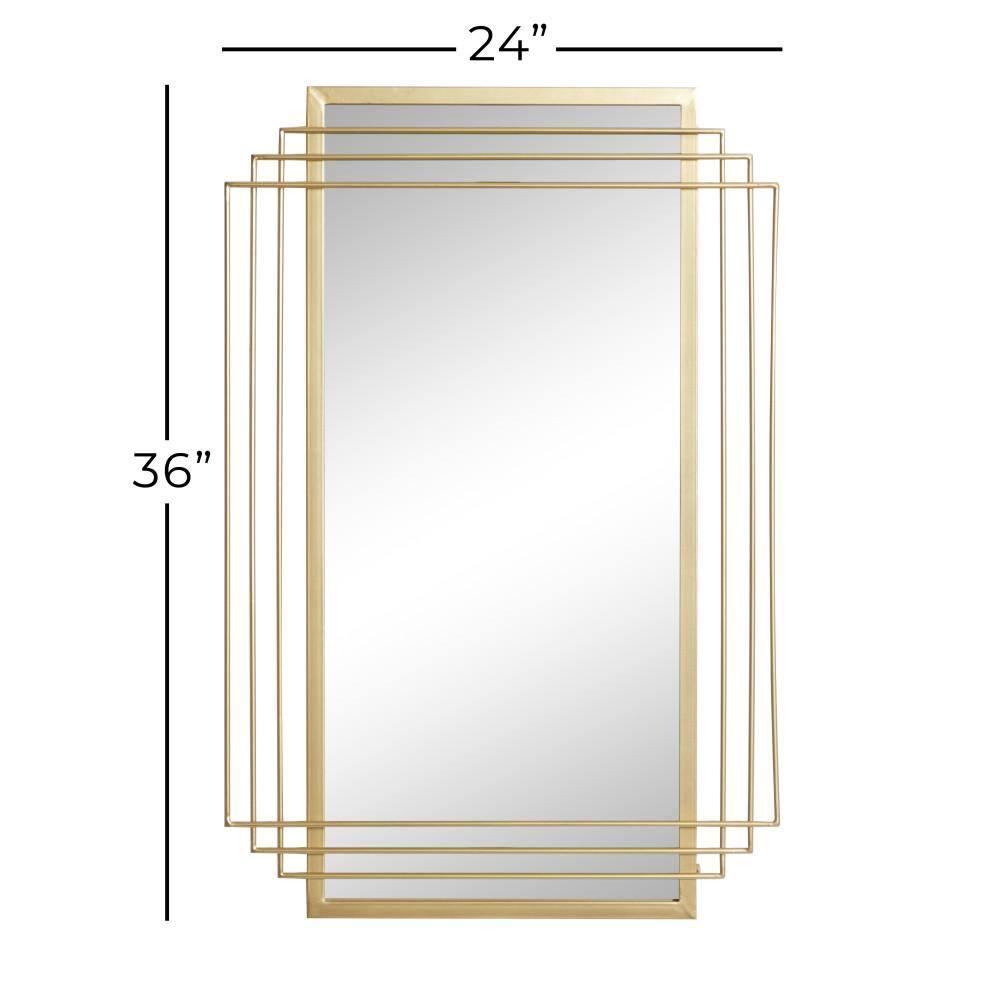 CosmoLiving by Cosmopolitan CosmoLiving by Cosmopolitan Gold Metal Geometric Wall Mirror