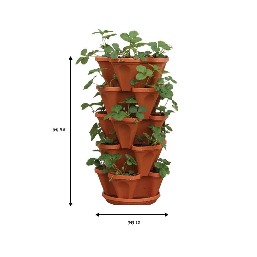 Mr. Stacky 5-Tier Strawberry Planter Pot, 5 Pots
