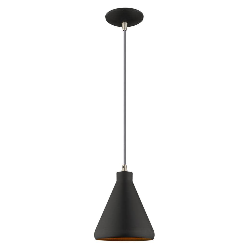 Livex Lighting Metal Shade 1 - Light Chandelier in  Black