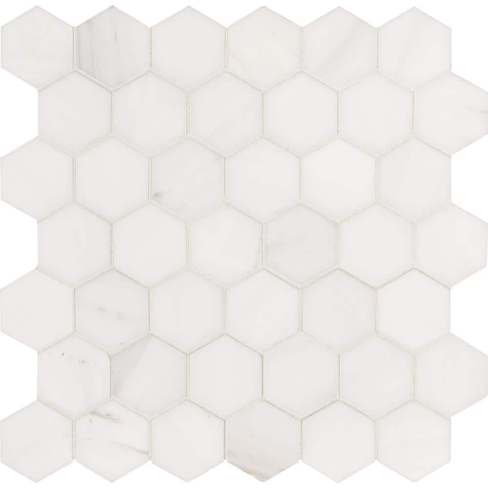 Bianco Dolomite 2" x 2" Marble Mosaic Tile in White