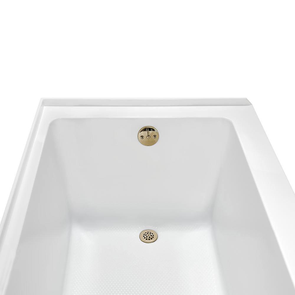 Streamline 66 in. x 32 in. Acrylic Right-Hand Drain Alcove Bathtub in Glossy White With External Drain