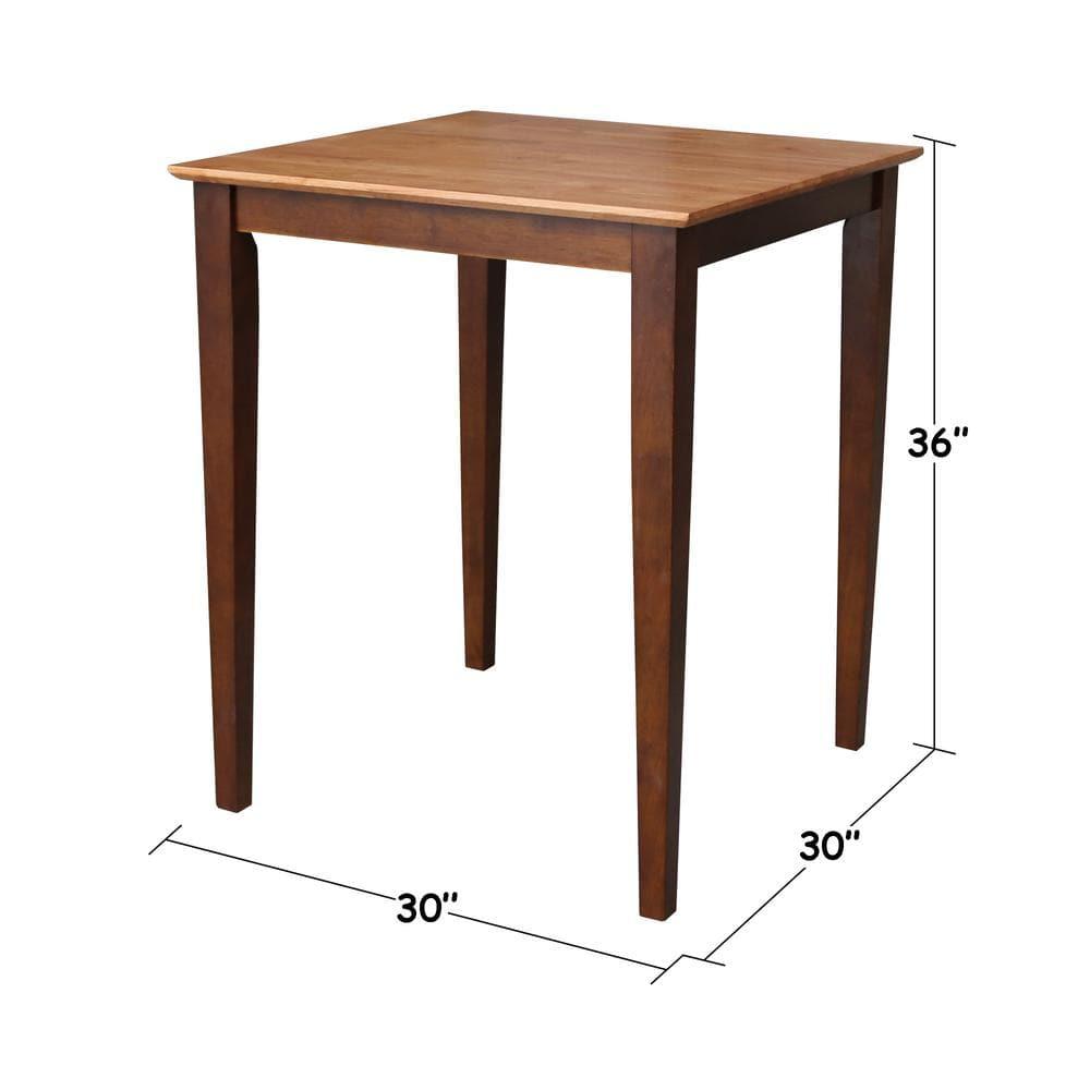 Cinnamon Espresso Solid Wood Counter Height Table with 2 Stools