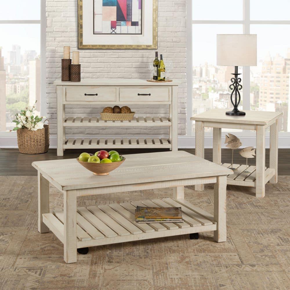 Martin Svensson Home Barn Door Collection Sofa Table, Antique White