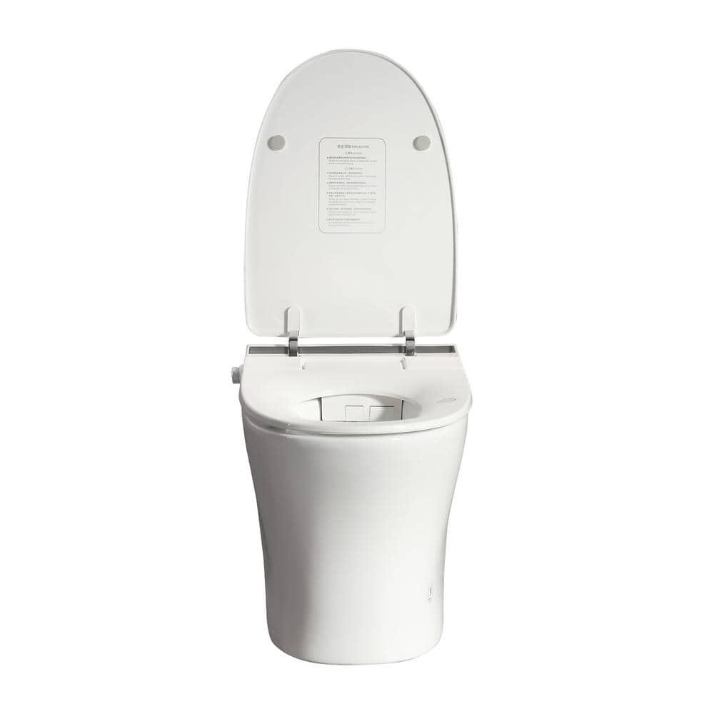 Elongated Smart Toilet Bidet with Auto Flush, Heated Seat, Seating Sensor, Foot Induction Flush