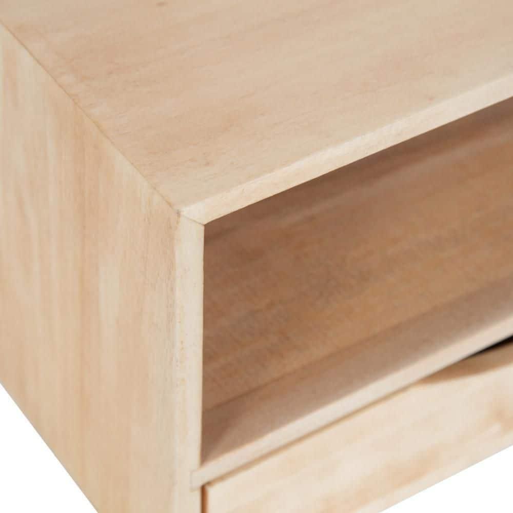 Kate and Laurel Hutton Rectangle Wood Floating Side Table, 12.5x10x7, Natural