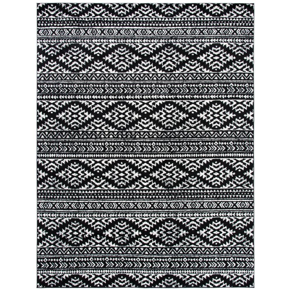 Tulum TUL272 Power Loomed Area Rug - Black/Ivory - 8'x10' - Safavieh.
