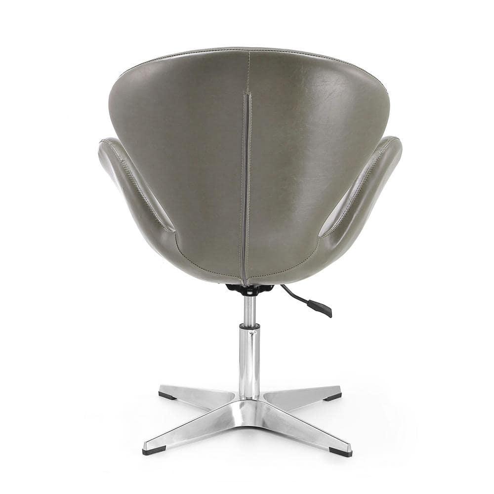 Raspberry Faux Leather Adjustable Swivel Chair Pebble - Manhattan Comfort