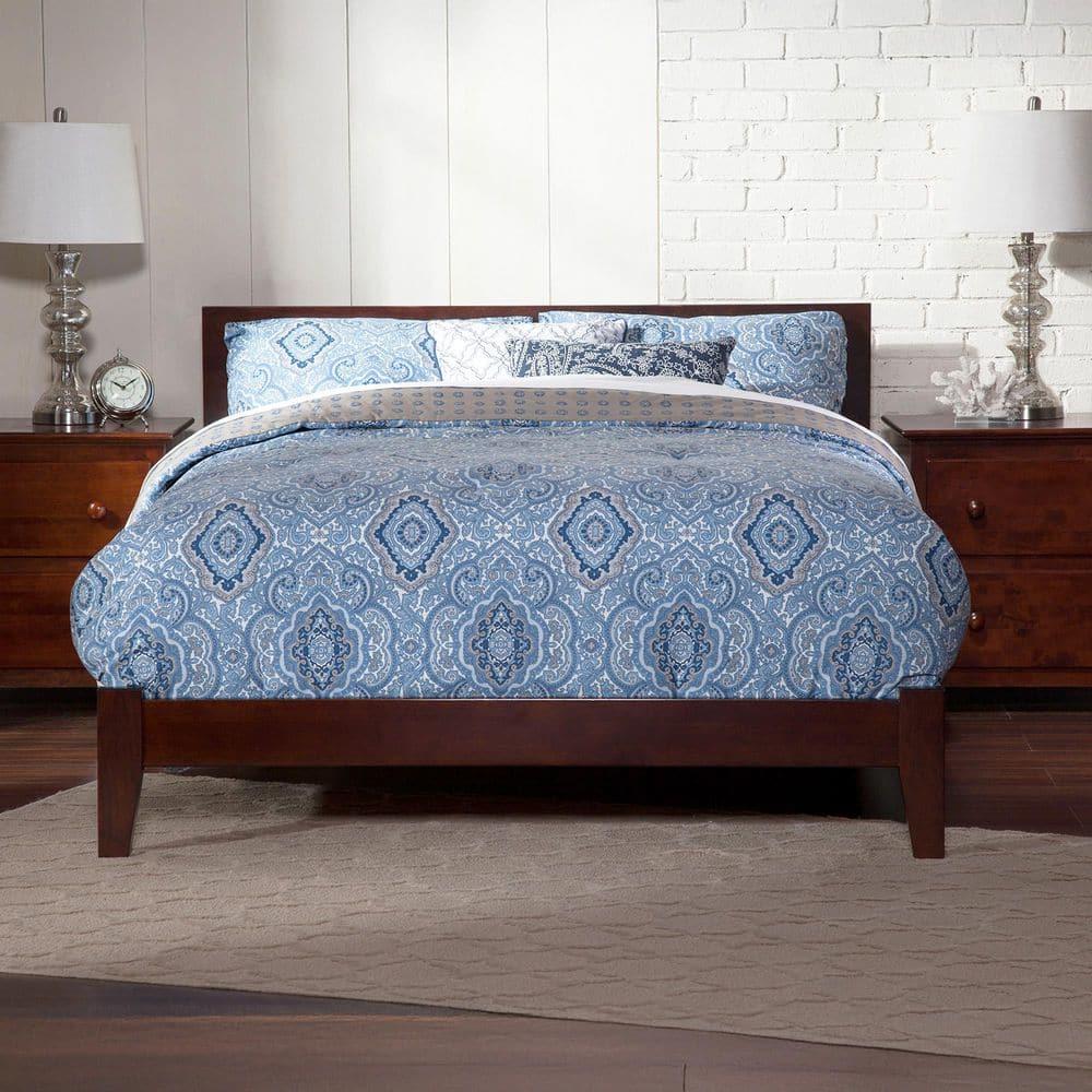 AFI Furnishings Orlando King Traditional Bed with Open Footboard and Turbo Charger in Walnut
