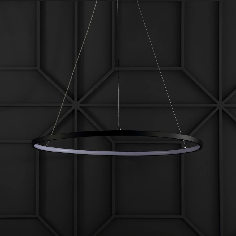 Brice 23.75″ Modern Contemporary Iron Integrated LED Pendant, Matt Black