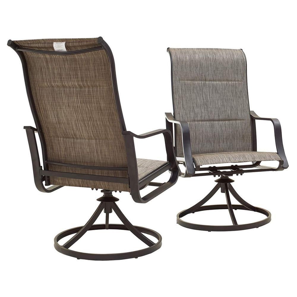 Techmilly Outdoor Dining Chairs , Patio Swivel Chairs Set of 2, Support 400lbs , Dark Grey