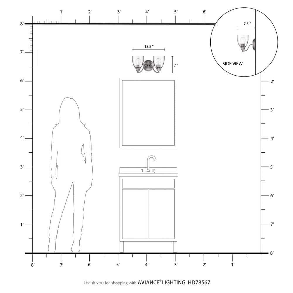 Livex Lighting Montgomery 2 - Light Vanity in  Polished Brass