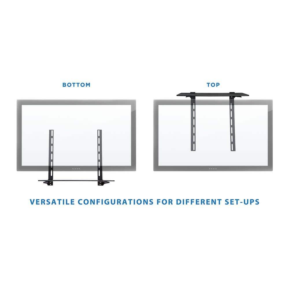 Mount-It TV Wall Mount Shelf Bracket Under TV for Cable Box, DVD Player, Stereo AV Components Shelf, Black