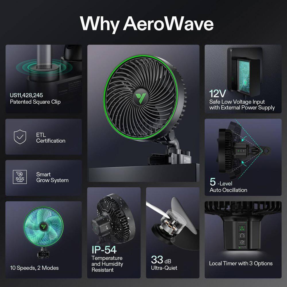 VIVOSUN VIVOSUN 10'' Oscillating Clip Fan Fan