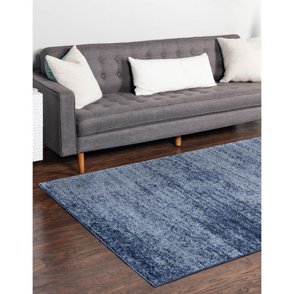 Unique Loom Del Mar Collection Area Rug - Lucille (7' 1" x 10' Rectangle Navy Blue/Ivory)