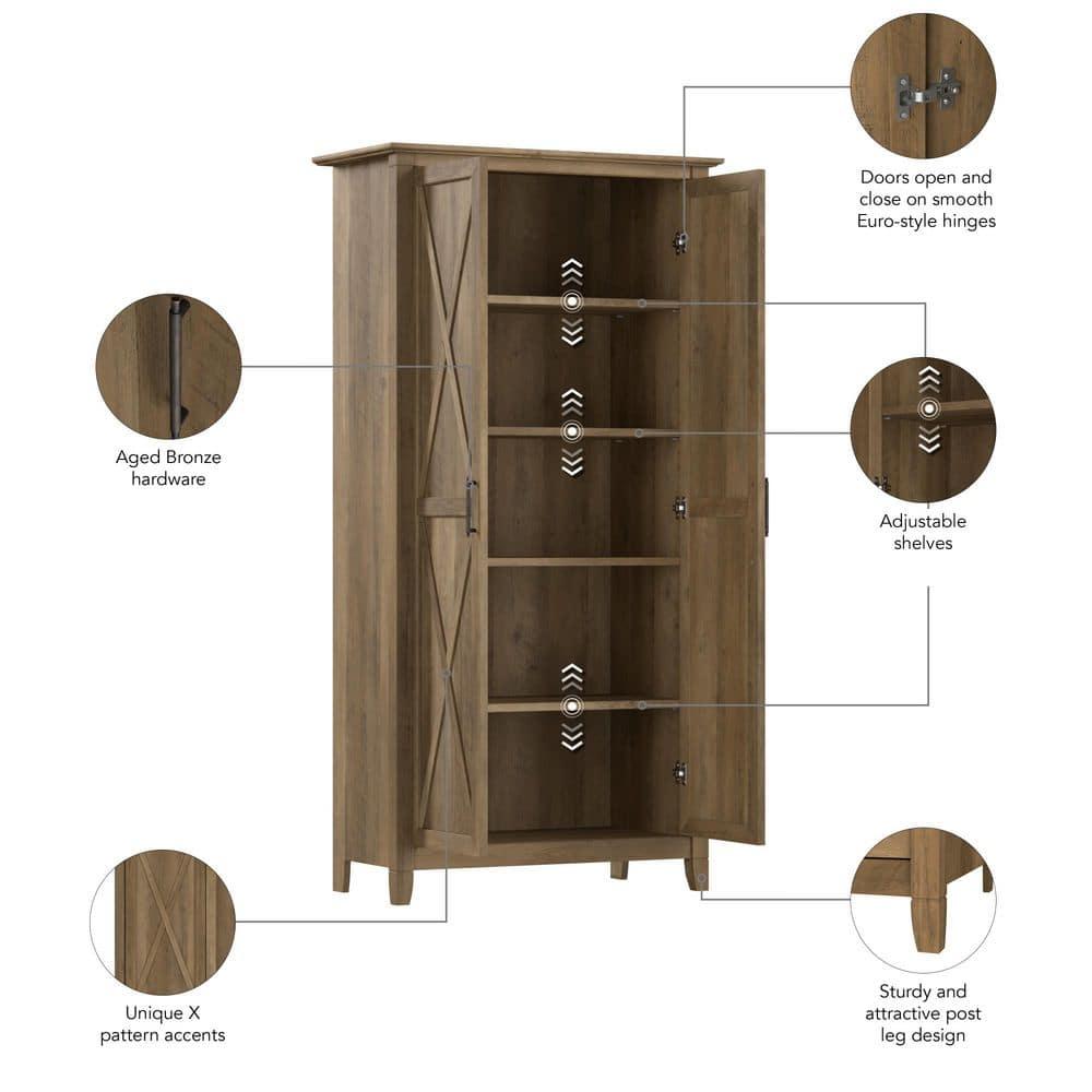 Key West Tall Storage Cabinet with Doors in Reclaimed Pine - Engineered Wood