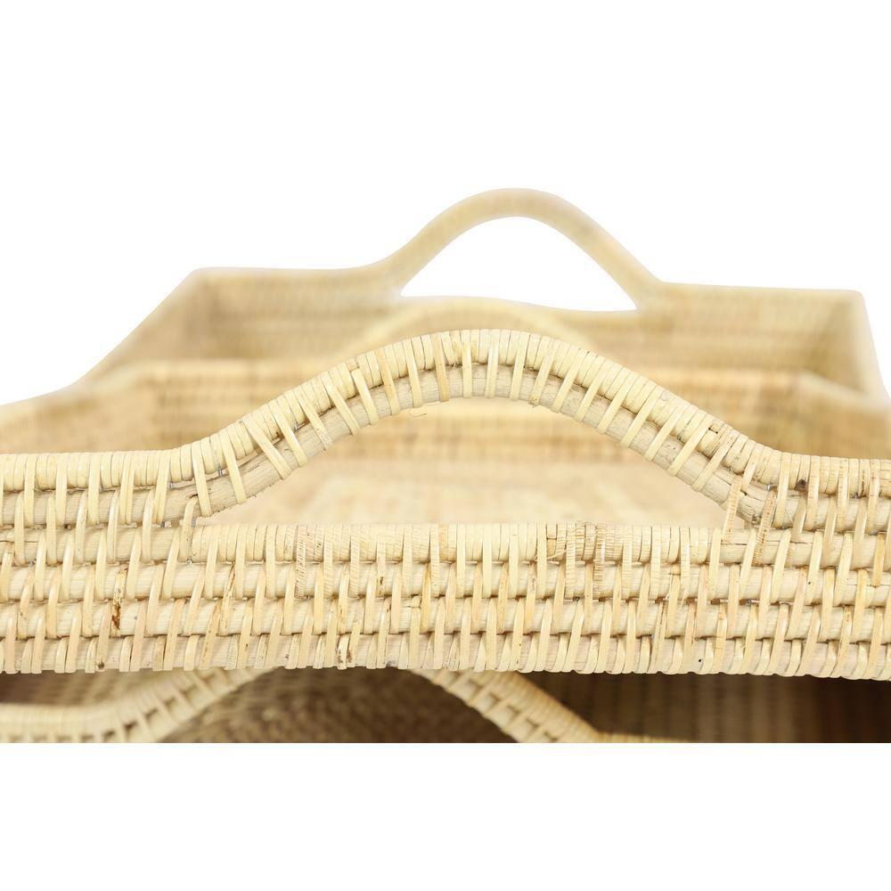 Set of 2 Handwoven Bamboo Trays Natural - Olivia & May