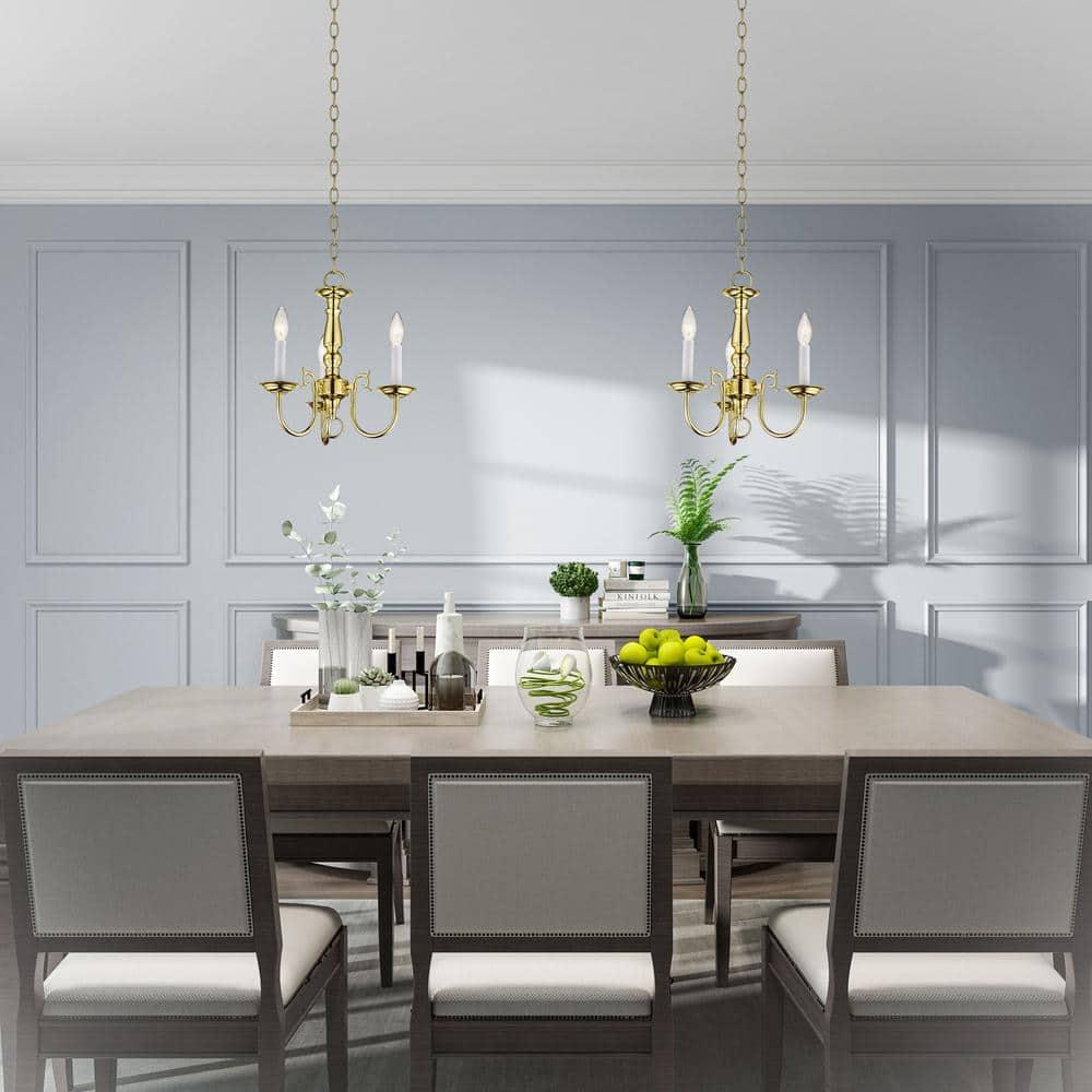 Livex Lighting Williamsburgh 3 - Light Chandelier in  Polished Brass