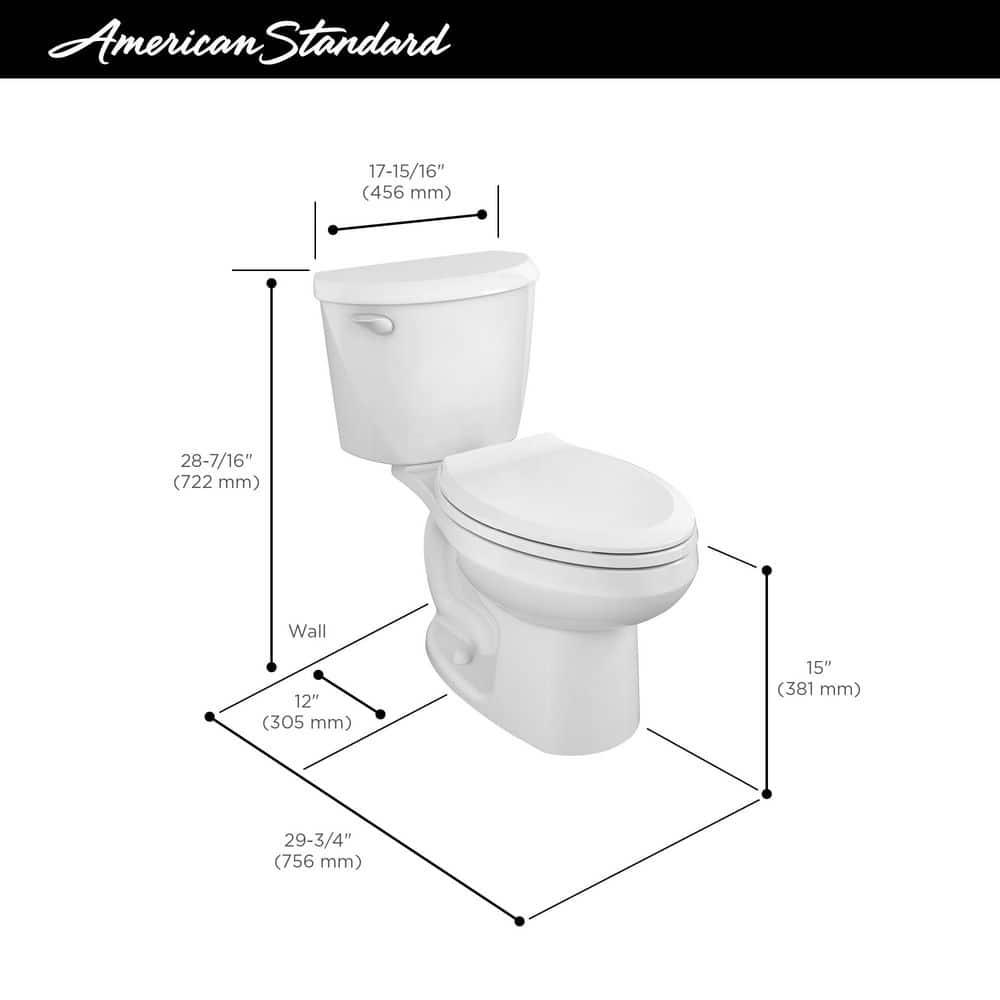 American Standard Colony 1.28 Gallons GPF Elongated Comfort Height Floor Mounted Two-Piece Toilet (Seat Not Included)