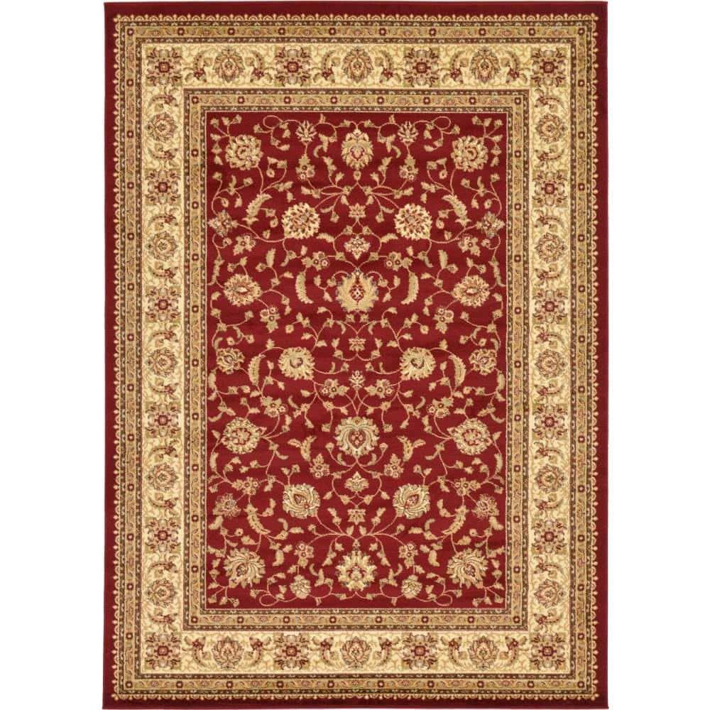 Unique Loom Voyage Collection Traditional Oriental Classic Intricate Design Area Rug (8' 0 x 11' 4 Rectangular, Red/Gold)