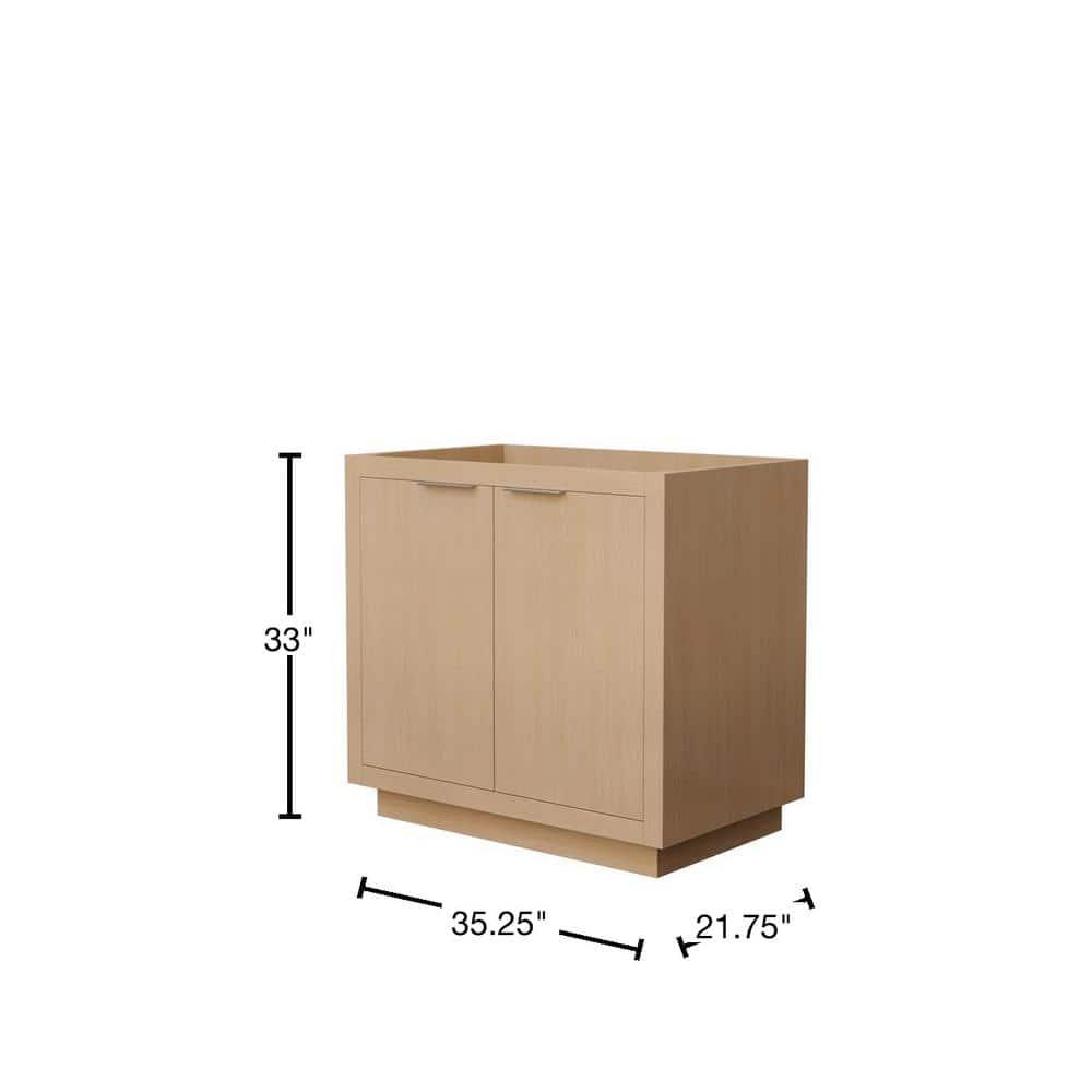 Wyndham Collection Maroni 35.25" Single Bathroom Vanity Base Only In Light Straw