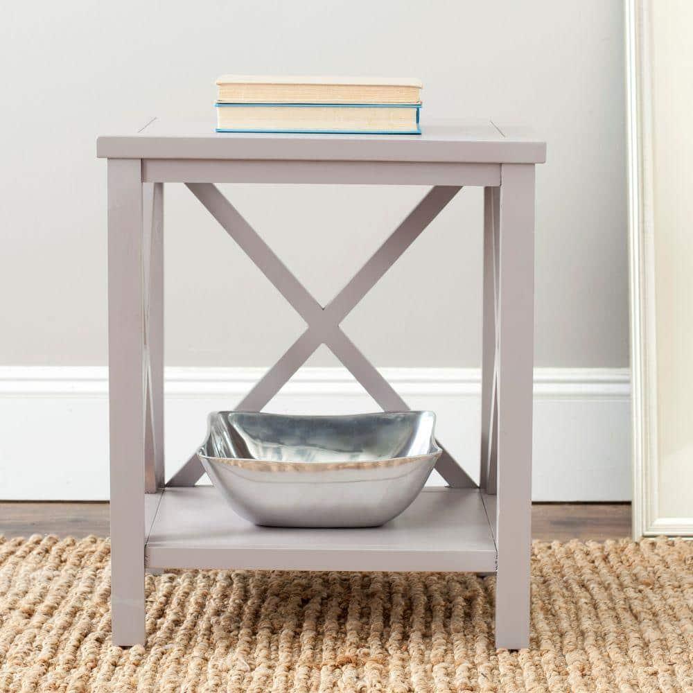 CandenceCross Back End Table - Grey - Safavieh.