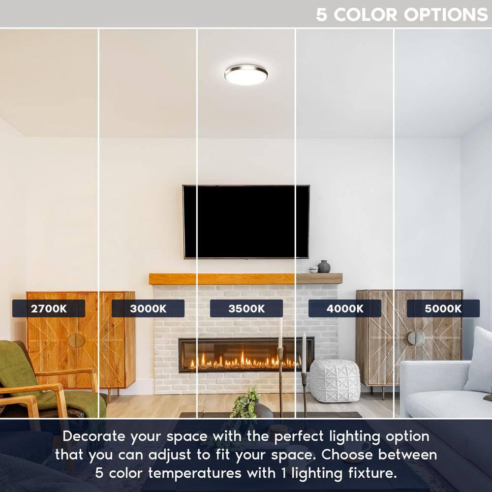 Luxrite Motion Sensor LED Flush Mount Ceiling Light, 11 Inch, 5CCT 2700K-5000K, 16W, 1200 Lumens, ETL