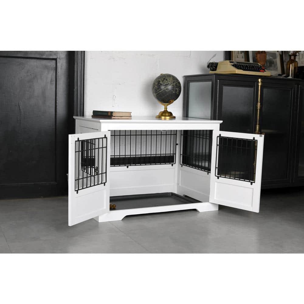 Merry Products Fairview Triple Door Crate Dog Bed - L - White