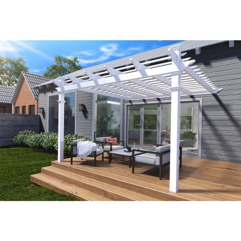 Vita 12' x 12' Freemont White Vinyl Pergola, VA42044