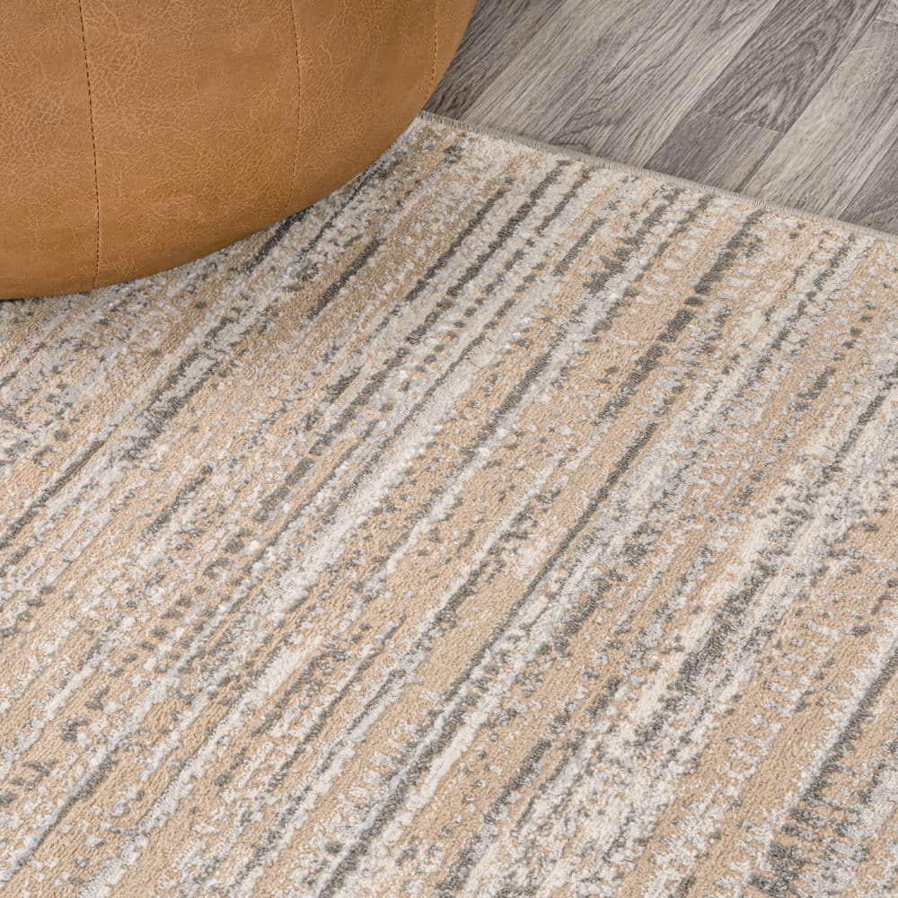 JONATHAN Y Loom Modern Strie'  Beige/Gray 3 ft. x 5 ft. Area Rug