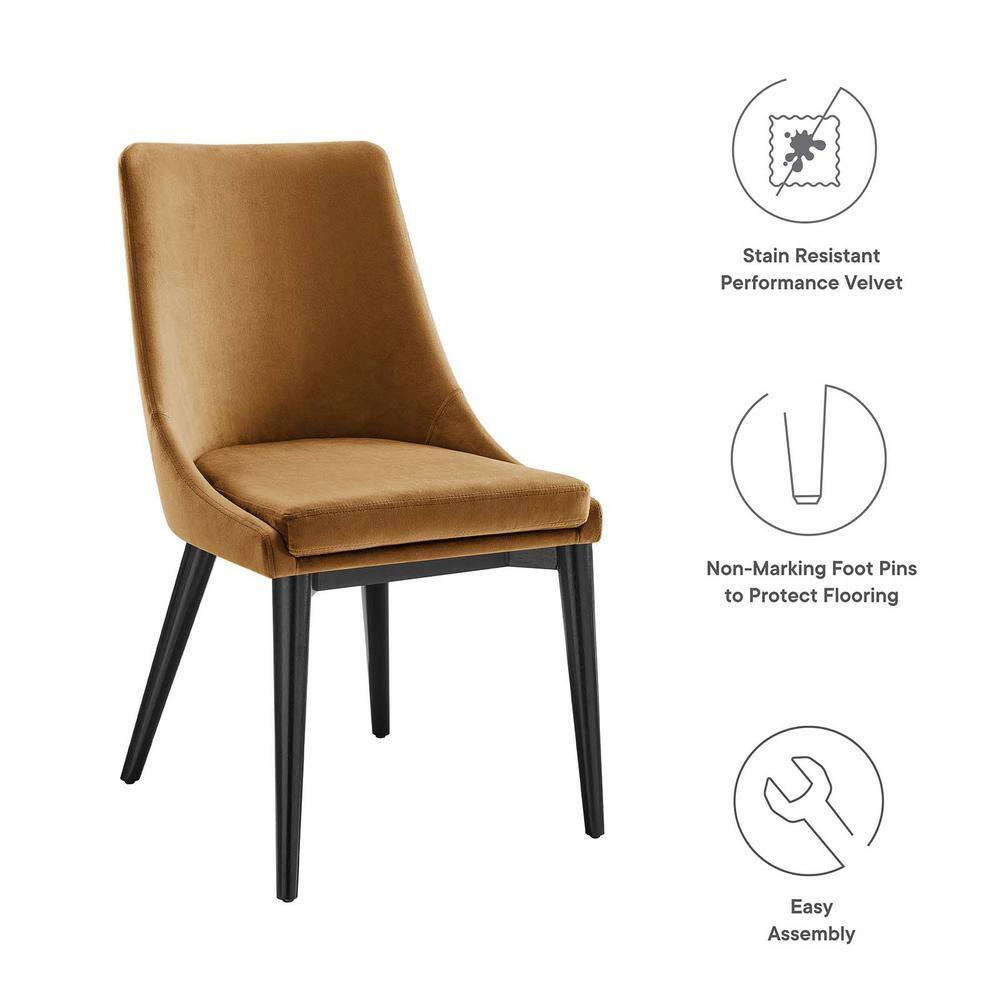 Viscount Performance Velvet Dining Chair Cognac - Modway
