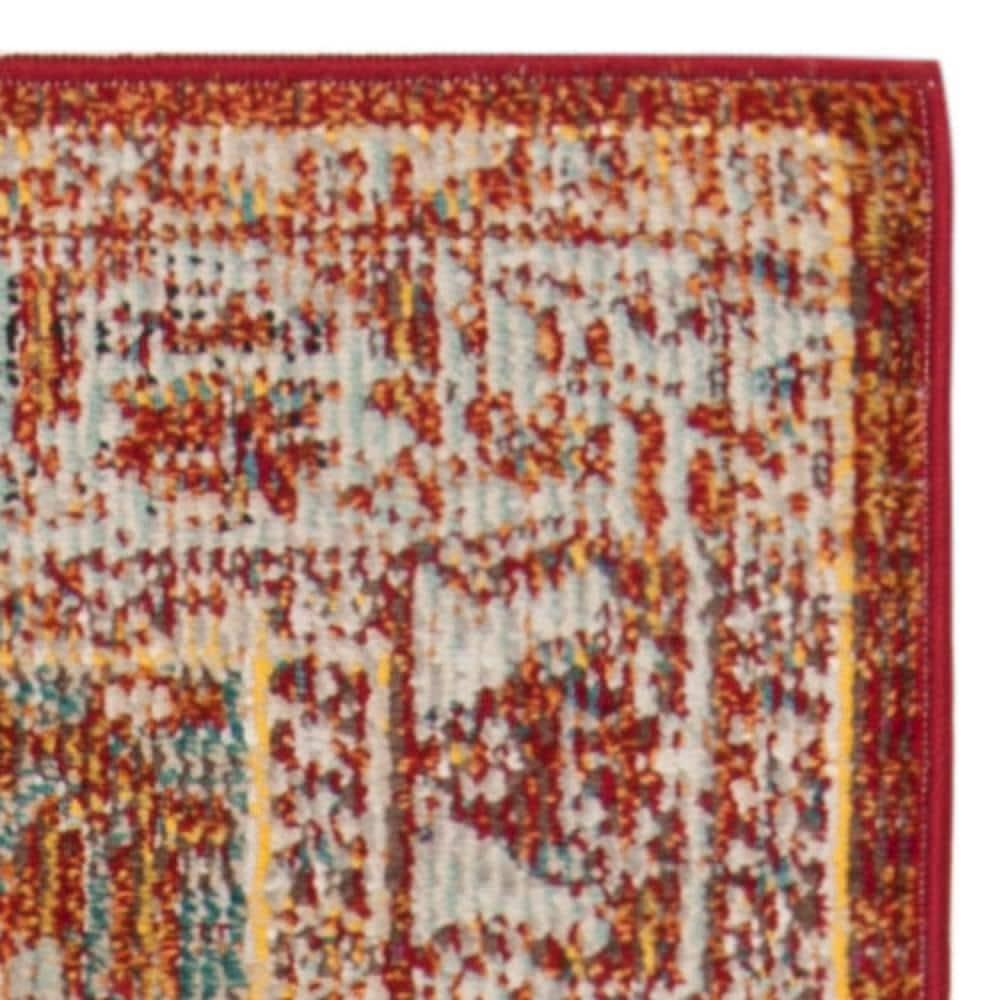 Crystal CRS500 Power Loomed Runner Rug - Orange/Light Blue - 2'2"x11' - Safavieh.